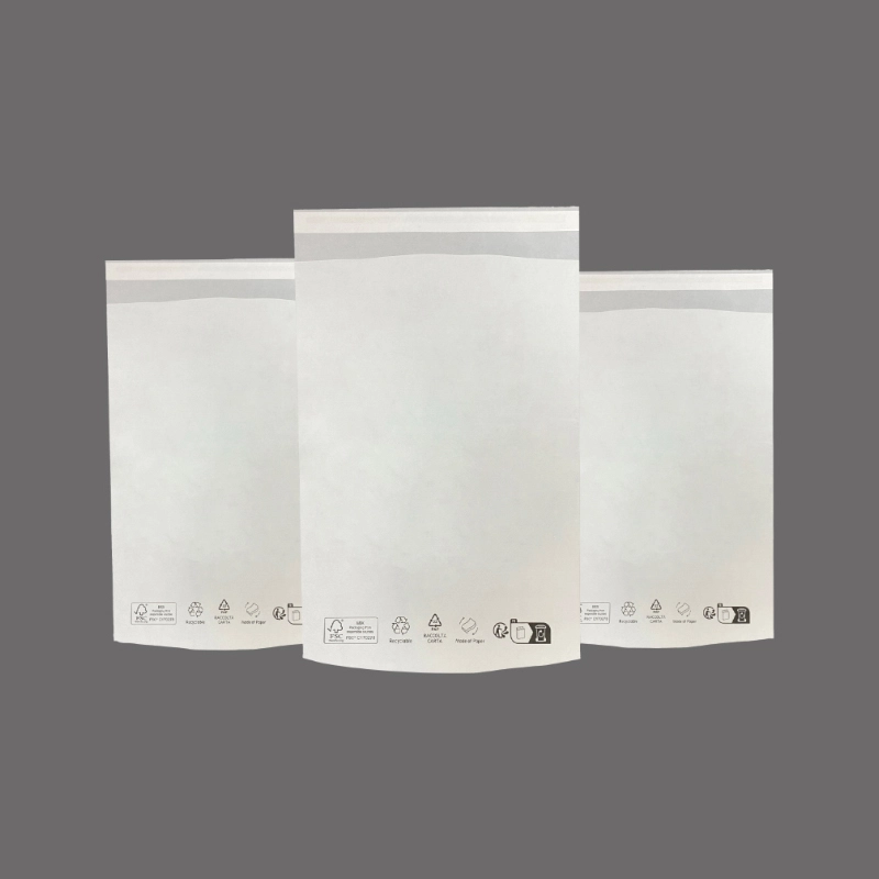 Zee x رونمایی از FSC - دارای مجوز سنگین - کیسه کاغذ شیشه ای شفاف نیمه شفاف با پشتیبانی پایین تقویت شده