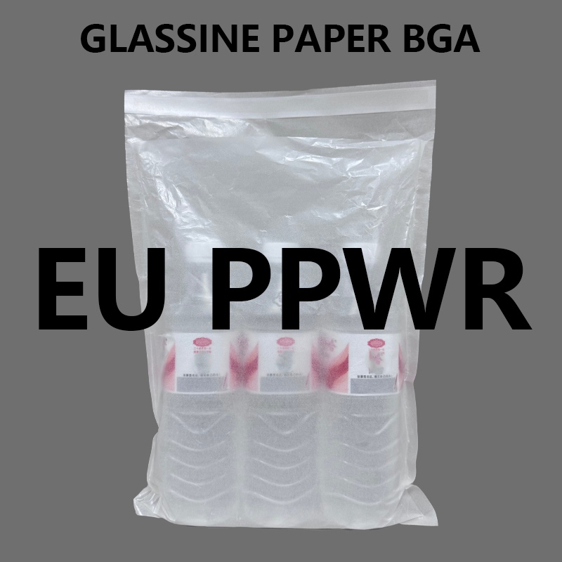 کیسه کاغذ شیشه ای سفارشی EU PPWR Ready 100% کاغذ خالص بسته بندی بدون پلاستیک