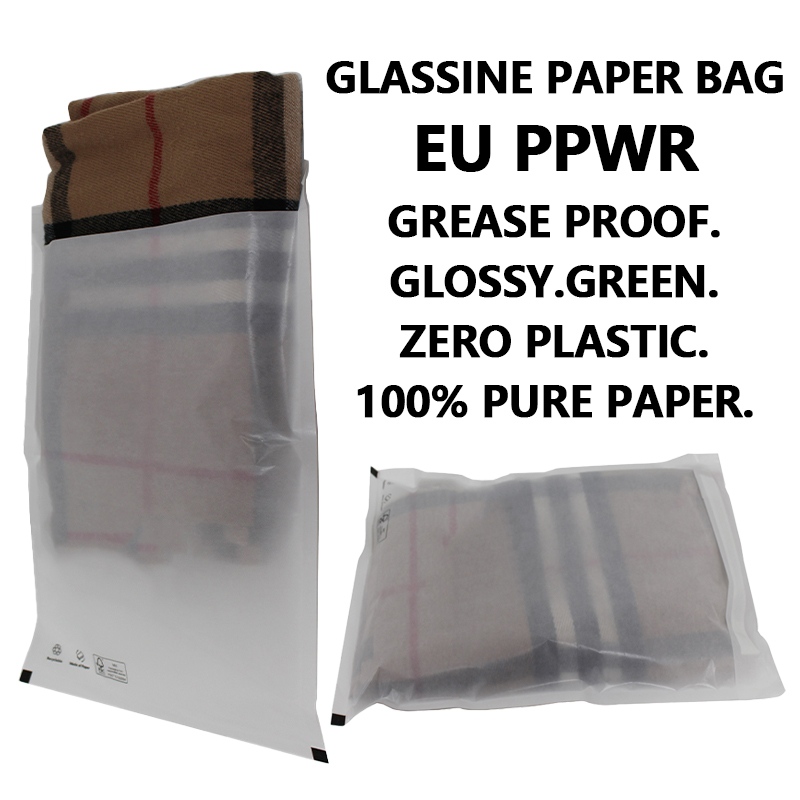 Custom pure paper glassine bag for sustainable packaging